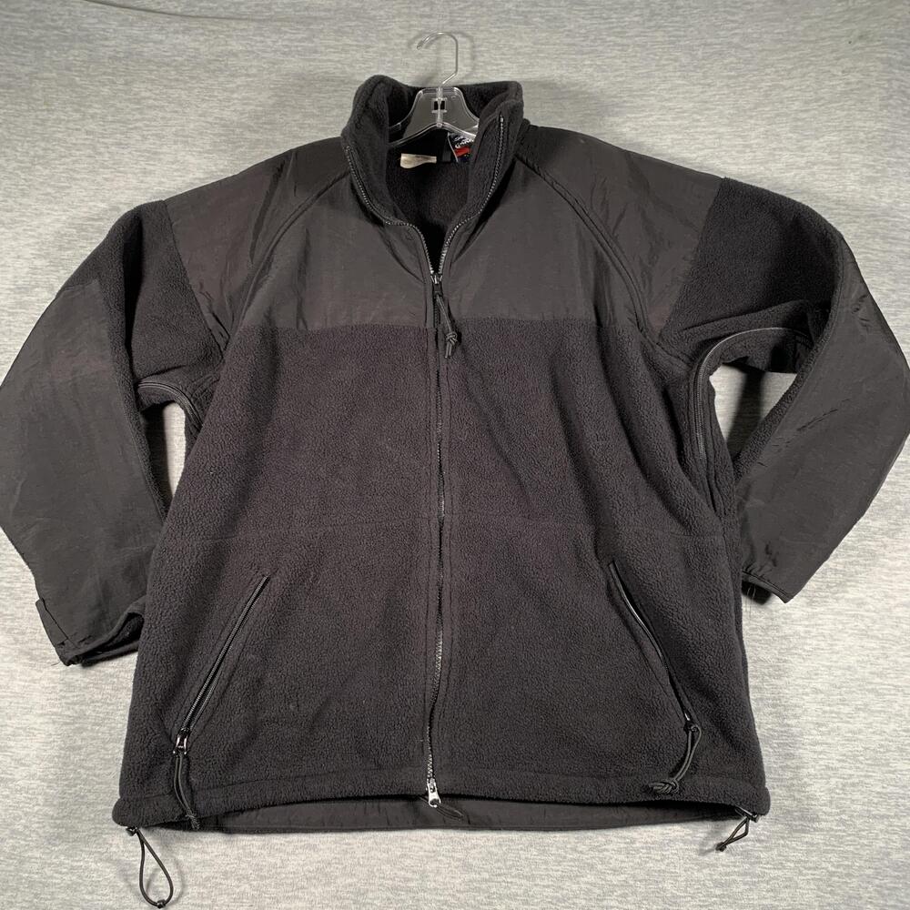 Vintage Goodwill Jacket Mens Large Black Fleece Polartec Cold Weather Military